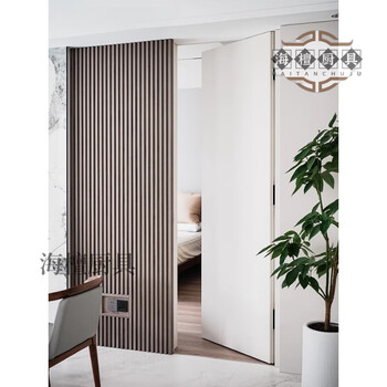 Miaopule 2024 new invisible door and wall integrated background wall grille door weitianwu customized solid wood veneer wall panel customer deposit