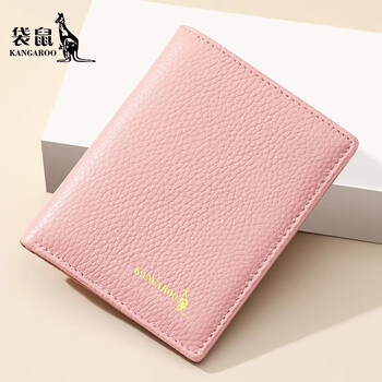 Kangaroo wallet women's real pickup bag driver's license compact ultra-thin bank card case id card holder large capacity multiple card slots pink
