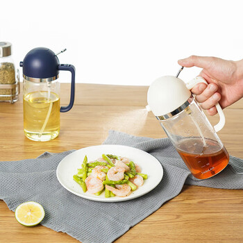 Lock & lock large-capacity glass oil bottle atomized spray bottle oil bottle soy sauce spray bottle 500ml beige