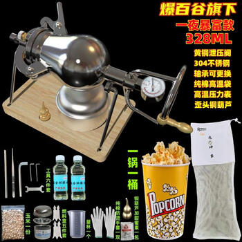 304 stainless steel household mini popcorn machine grain amplifier popcorn machine small household 360ml grain amplifier *2 oil safety valve
