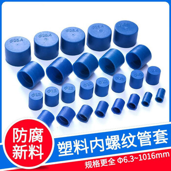 Sailotou customized stainless steel pipe mouth plastic protective sleeve corrosion-resistant dust-proof thread cap blue rubber plug custom thread gt-25010 pcs
