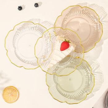 Yijuke 4-piece set of bone spit dishes, fruit plates, snack plates, small plates, household storage plates, dried fruit plates, small plates