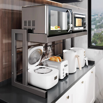 Mrs. kitchen microwave rice cooker storage rack countertop microwave rack telescopic oven storage rack electrical storage rack *welfare model 80cm main rack