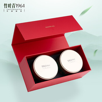 Bamboo leaf green tea 1964 multi-brewed tea 2024 premium green tea canned gift box 100g 100g 2 cans (gift box style)