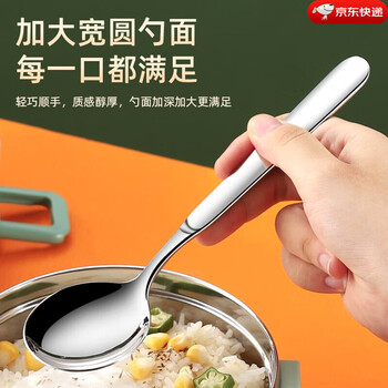 Cute bear german 316l stainless steel spoon household eating spoon korean style long handle children's spoon iron small spoon small round spoon 1 piece (13.5cm)