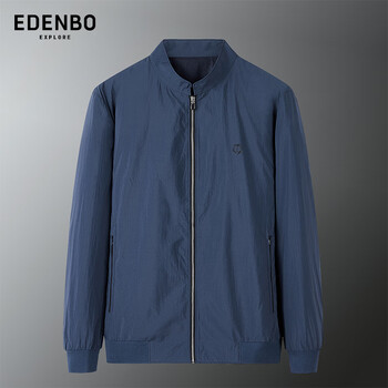 Edenbo casual jacket men's spring and autumn workwear simple versatile windproof jacket navy blue 180/96a (2xl)