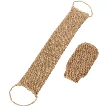 Linen bath towel, shower gloves, pull back strip, jute back strip to remove grease, bath back rub artifact, linen sisal exfoliation, jute bath set, gloves + back strip, natural fabric/strong dust removal/oil removal