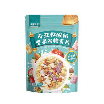 Mei porridge eater yogurt oatmeal fruit chia seed fruit nut oatmeal crispy multi-flavor meal replacement 100g*5 bags nut chia seed oatmeal