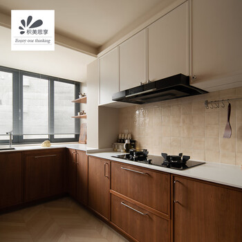 Wen yijia jimei enjoys modern light luxury cabinets small apartment kitchen cabinets l-shaped cabinets custom-made quartz stone countertop kitchen cabinets. consult customer service for detailed quotation 1 meter