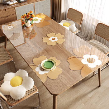 Aubolai table mat waterproof, oil-proof, anti-scalding, no-wash table mat, pvc soft glass, transparent table protection mat, coffee table mat, wine and coffee 70*120cm