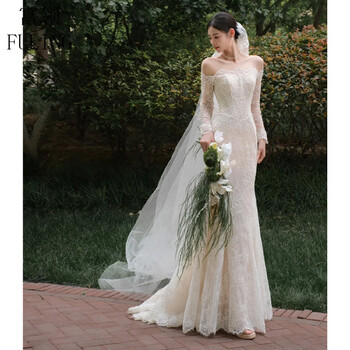 Rich collar, one shoulder, light wedding dress, french lace bridal feel, forest-style engagement dress, super fairy door veil, welcome dress, white xs