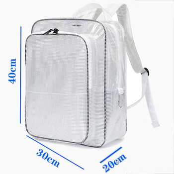 Xuanzhi pvc transparent dust-free bag clean room mesh tool bag anti-static mesh bag black shoulder strap full pvc crossbody bag 17-inch korean version full pvc backpack 40x30x20