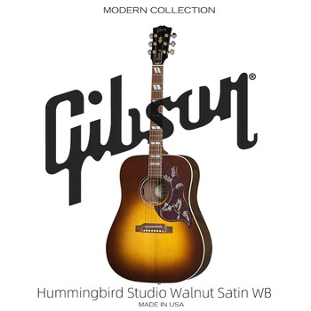 Gibson folk guitar hummingbird studio walnut sunset gradient electric box american made