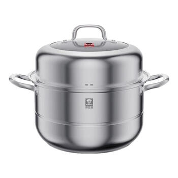 Kangbach household stainless steel steamer for steamed buns, steamer for steamed buns, steamed fish, multi-layer large-capacity induction cooker, open flame universal steamer, 2 layers, 26cm