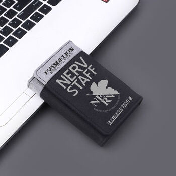 Oemg neon genesis evangelion eva japanese wallet anime two-dimensional large-capacity folding student wallet short nerv splicing wallet black