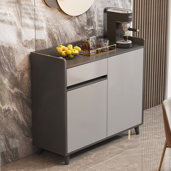 Jichen sideboard tea cabinet home kitchen storage cabinet light luxury living room storage cabinet wine cabinet multi-functional cabinet storage cabinet solid wood | door-to-door delivery two doors and one drawer dark gray + light gray 60*90