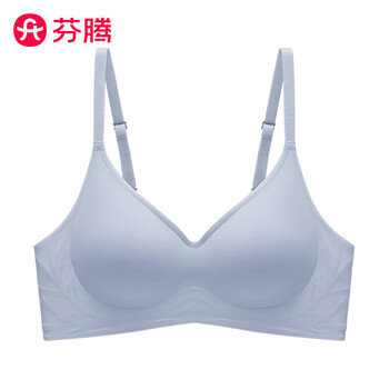 Fenton seamless underwear small breast push up wireless bra summer thin breathable jelly strip top support anti-sagging bra 131g909 freshwater blue xl