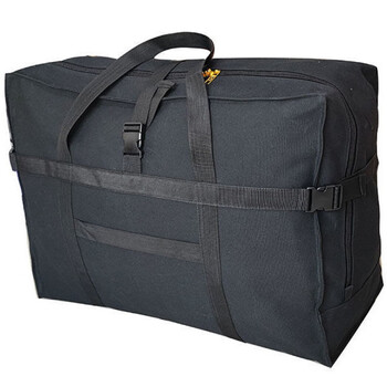 Thickened waterproof oxford cloth aviation checked bag large capacity travel bag foldable large luggage bag moving bag black large size 70*50*34