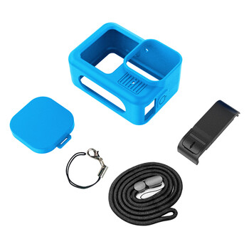 Znmw digital body accessories gopro13/12/11/10/9 silicone case protective shell anti-fall shell body accessories gopro accessories sports camera accessories silicone protection set (blue) + side cover