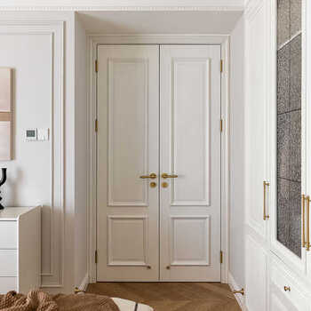 Mexueer customized french retro door cream wind door double door double room door bedroom door internet celebrity light luxury door painted solid wood door square double painted door