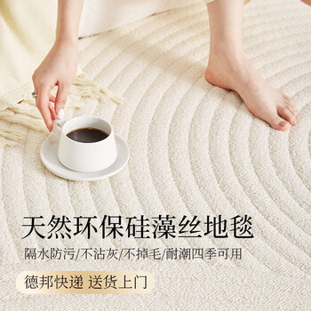 Jinghua living room carpet 2025 new light luxurious high-quality waterproof and anti-fouling home sofa bedroom floor mat no washing and wiping log listening corridor - diatom fiber (80% of customers' choice) 140*200cm small living room recommendation