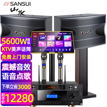 Sansui pk12 high-power private room home ktv professional karaoke speaker stage karaoke performance bar clearing bar karaoke machine fk101 audio home theater subwoofer 10-inch radial + amplifier + microphone + 22-inch 3t