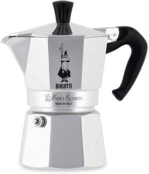 Bialetti italian classic moka pot 1 cup aluminum stovetop coffee pot hand brewed coffee pot for home use silver 1 cup (approximately 250 ml)