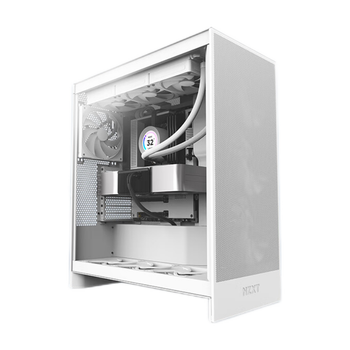 95% new nzxt new h7 flow desktop computer case white atx mid-tower computer main case desktop side transparent diy e-sports water-cooled game case