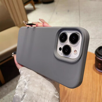 Suitable for the new graphite gray apple 14pro mobile phone case iphone14promax liquid silicone 14 large hole lens 13/12 anti-fall cover charcoal gray - liquid silicone does not turn yellow iphone14
