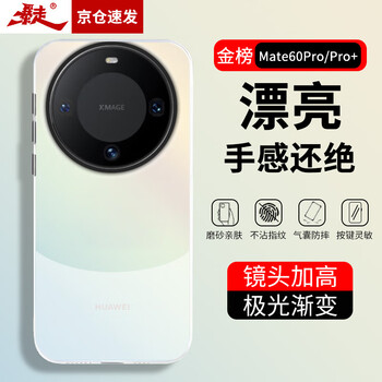 Suitable for runaway huawei mate60pro mobile phone case huawei mate60pro/60pro+ protective cover silicone soft edge simple transparent anti-fall laser gradient advanced frosted case
