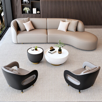 Zhenhang hotel lobby negotiation tables and chairs sales office company office business reception club exhibition hall rest area sofa combination 2.4 sofa + single 2 + coffee table (color remarks)