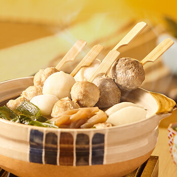 Northward bbq bamboo skewers 18cm thick bamboo skewers, about 100 pieces, oden cooking skewers with handles, household outdoor barbecue accessories