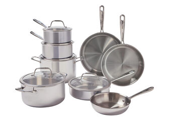 Tefal tfal cooking set, stainless steel, 13-piece set, suitable for induction cooker