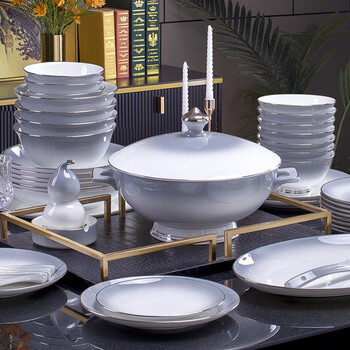 Guanpu 2025 new underglaze color dish set household light luxury gradient ceramic bone china tableware set combination high-end plate