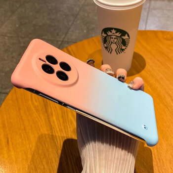 Suitable for skin-feel gradient color borderless mate60pro mobile phone case mate50 new half pack p60pro women's p50 creative nova pink + blue skin-feel two-color borderless huawei mate 50