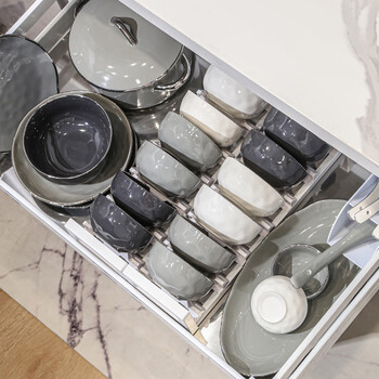 Shengxi tableware complete set of light luxury solid color high-end household dishes, tableware and bowl set underglaze color bowl and chopsticks set for housewarming, mixed color - 12 people with soup pot, gift box, 58-piece set