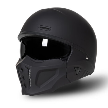 Wtcx3c certified scorpion helmet retro classic motorcycle second generation motorcycle full helmet cruise pedal men's and women's half helmet all seasons matt black black tea lens free transparent lens xl