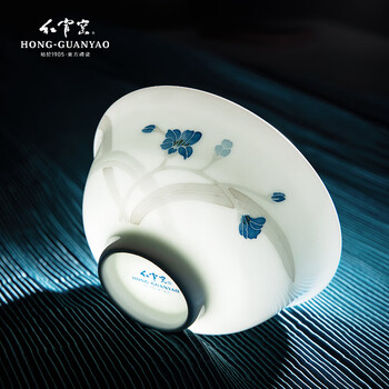 Hongguan kiln chinese porcelain happy orchid tableware complete set underglaze color household food grade bowls, plates and chopsticks high temperature resistant ceramic housewarming gift 4.5 inch rice bowl 1 piece buy 5 get 1 free