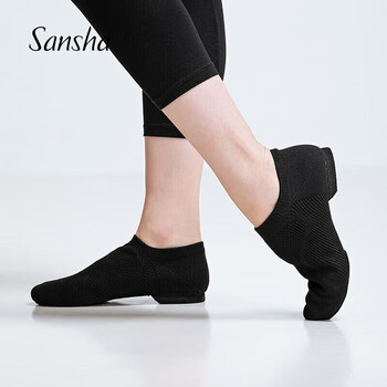Sansha ballet teacher shoes, jazz dance shoes, soft sole, fly texture, breathable modern dance shoes, black 37