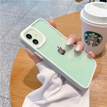 2021 new purple iphone 12 mobile phone case transparent iphone11 mobile phone case straight edge pro all-inclusive max silicone anti-fall back case for women and men