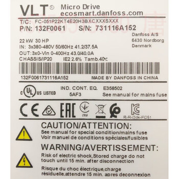 Danfoss new original danfoss frequency converter fc051-0.75/1.5kw fc-051p22kt4e20h3