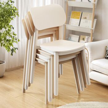 Yupin dining chair plastic chair back home stool thickened restaurant office internet celebrity simple dining table and chair yk082 milk white