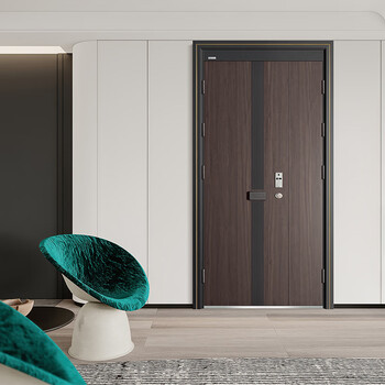 Jinyijia doors (d10 venice) class a wood grain transfer entrance door embedded smart lock supports private customization d10 venice single door