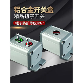 Metal switch control box with lighted toggle switch 2-speed small toggle lever two-color 3-color 12v24v red, green and blue common yang 12-24v 5 holes with side ears + toggle button