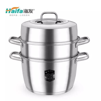Haifa changxiangyi 304 stainless steel steamer thickened soup pot double layer three layer steamer multi-purpose steamed buns 1ml 24cm