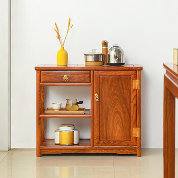 Ancient mahogany furniture african rosewood (scientific name: hedgehog rosewood) tea cabinet all solid wood tea table side table plain coffee table cabinet new chinese style corner table storage cabinet side cabinet ming style side cabinet (right cabinet)