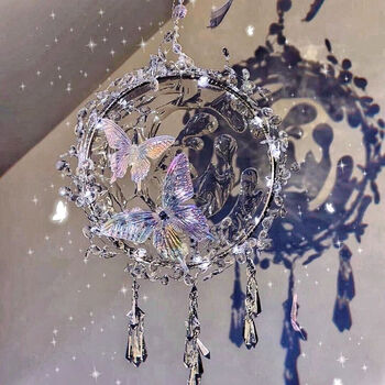 Changyin xiaohongshu's same style handmade diy water flow dreamy and beautiful butterfly lamp material package wind chime night light for best friends butterfly night light fengling material package set