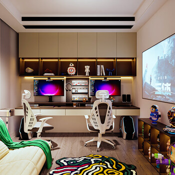 Kuka whole house customized modern entertainment e-sports room customized video room e-sports display cabinet lifting tatami storage cabinet customized intention money please contact customer service for details