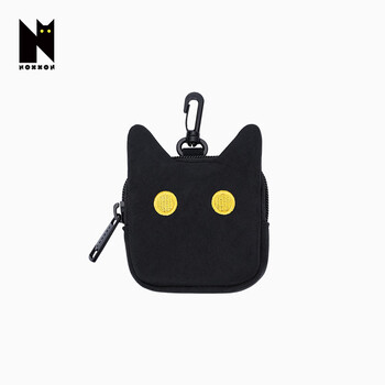 Noxxon cat cute niche pendant key u disk storage bag coin purse small bag cartoon mini headphone bag obsidian black