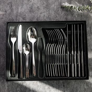 Zwilling german western cutlery set 18/10 stainless steel steak knife and fork dessert spoon western food knife and fork 24-piece set 24-piece set